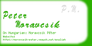 peter moravcsik business card