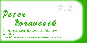 peter moravcsik business card